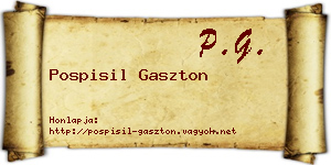 Pospisil Gaszton névjegykártya